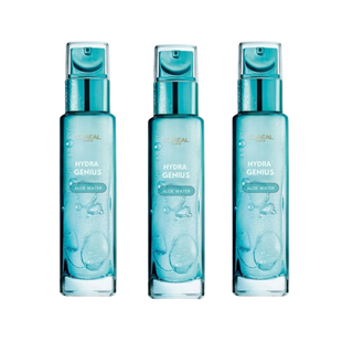 Loreal Paris Hydra Genius Hyaluronic Acid + Aloe Vera Liquid Moisturiser for Normal to Dry Skin, 70ml 3 Pack