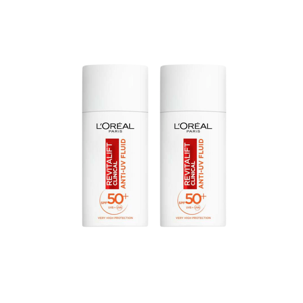 Loreal Paris Revitalift Clinical Spf 50+ Daily High UV Protection Face Sunscreen 50ml 2 Pack - By Baano