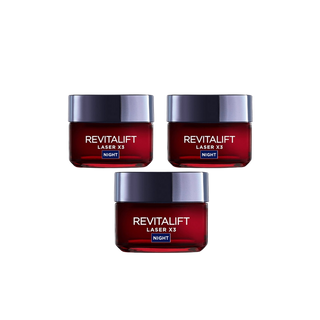Loreal Paris Revitalift Laser X3 Deep Anti-Ageing Night Cream 50 ml 3 Pack