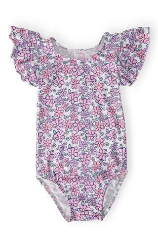 Lovely Lavender S/S Flutter Sleeve Leotard - By Baano