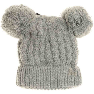 Kids Solid Double Pom C.C Beanies
