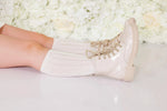 Luna- Light Beige Patent Leather Boots