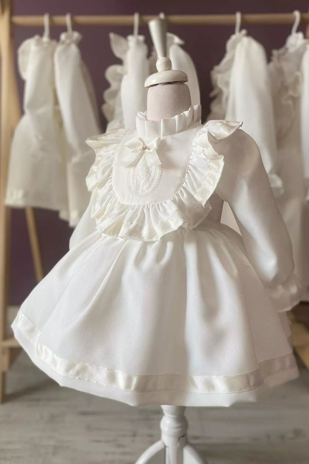 Luna White Long Sleeve Party Dress - By Baano