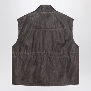 Firm Brown Vest With Vintage Effect - By Baano
