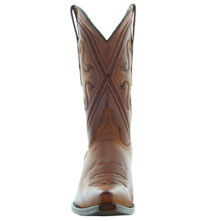 Cheyenne Cowgirl Boots | Women's Snipped Toe Tan Leather Boots (M50041) - By Baano