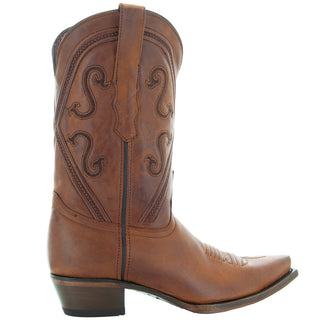 Cheyenne Cowgirl Boots | Women's Snipped Toe Tan Leather Boots (M50041) - By Baano
