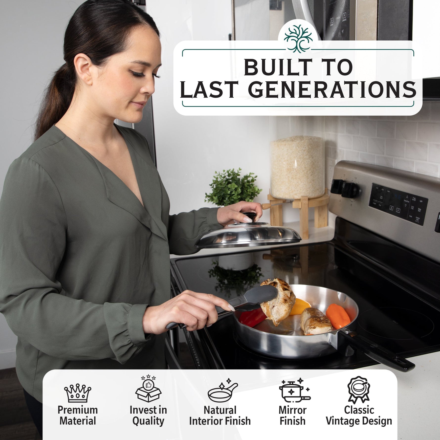 10 Inch Sauté Pan with Lid - By Baano