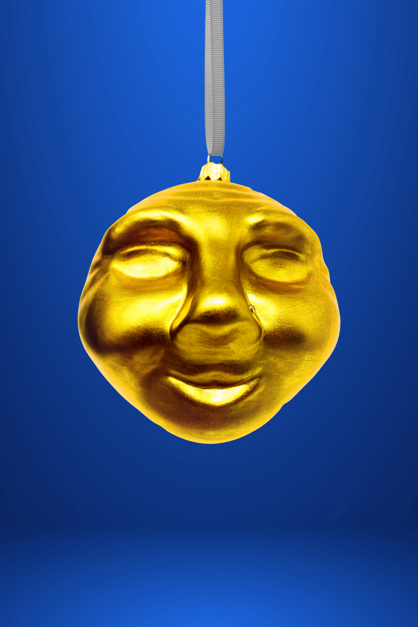 Man in the Moon Glass Ornament (Gold)