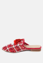 Mariana Woven Flat Mules With Tassels