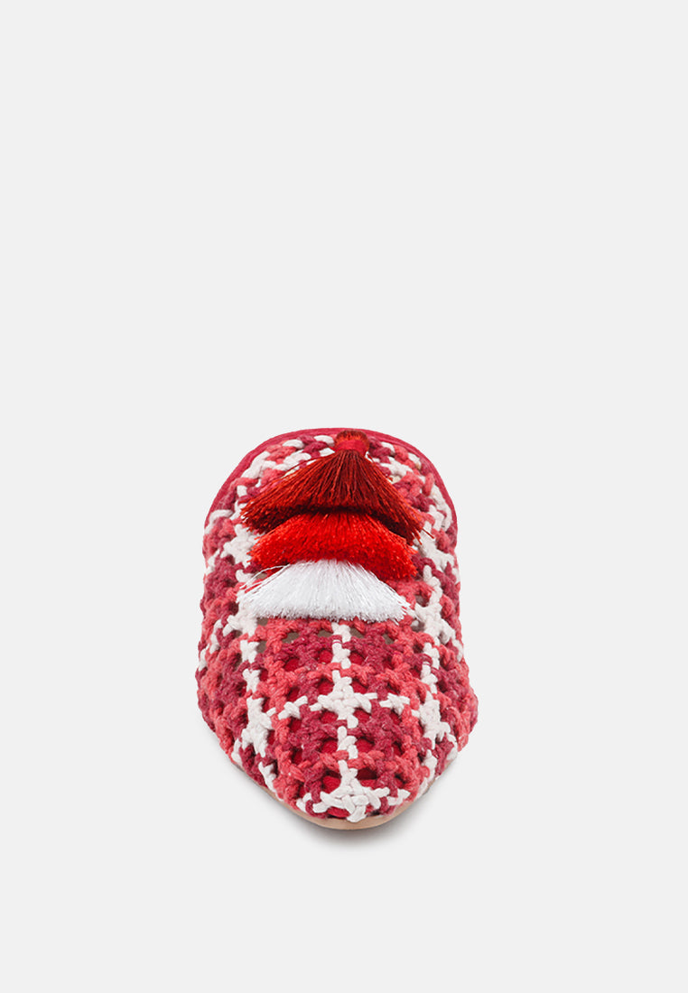 Mariana Woven Flat Mules With Tassels