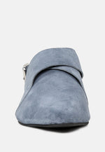 Mariko Leather Mules With Buckle Closure