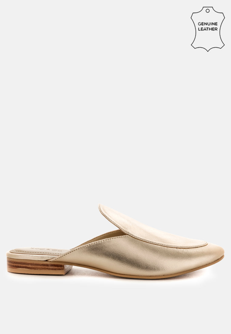 Marla Metallic Leather Mules