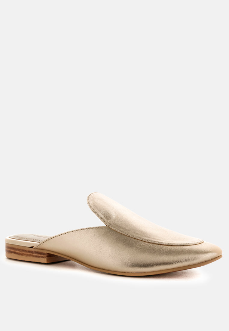 Marla Metallic Leather Mules