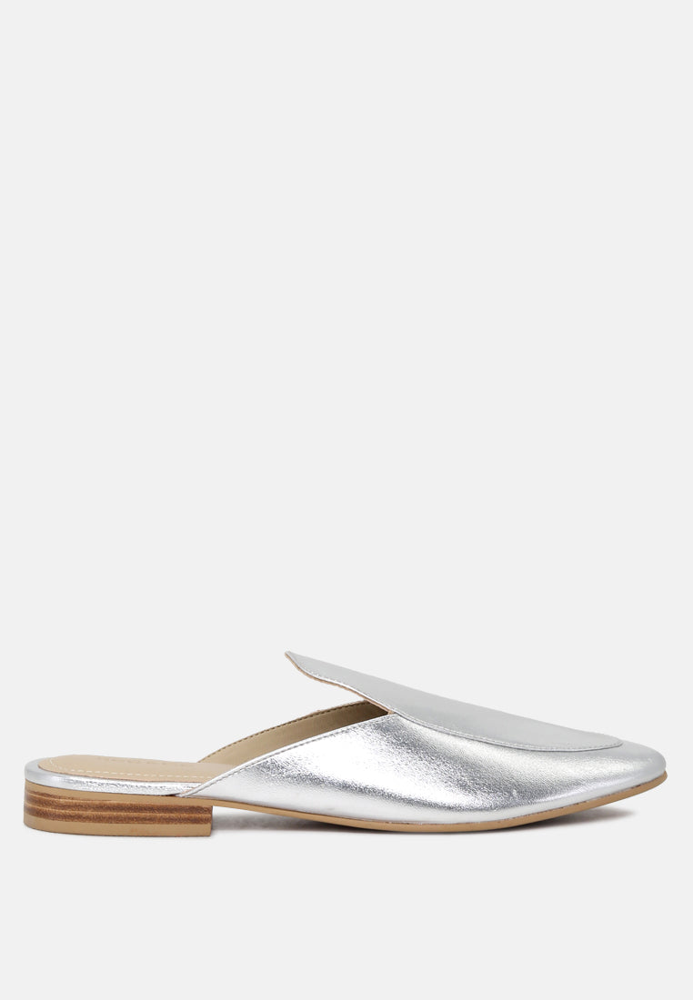 Marla Metallic Leather Mules