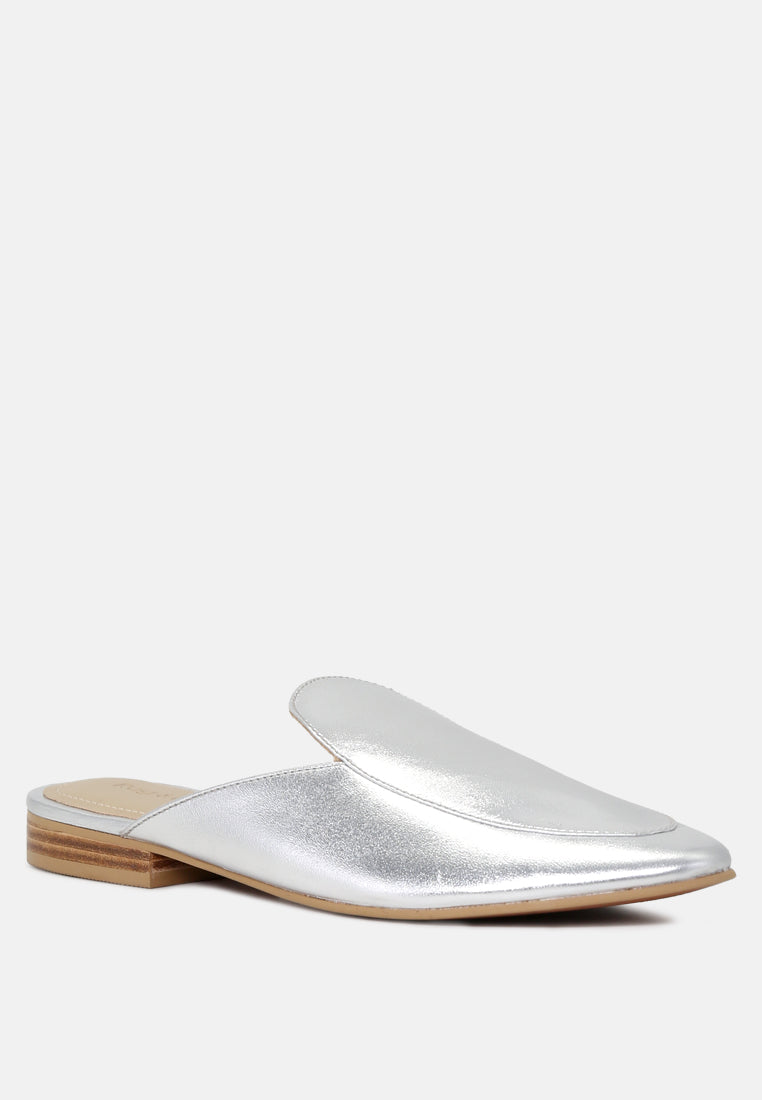 Marla Metallic Leather Mules