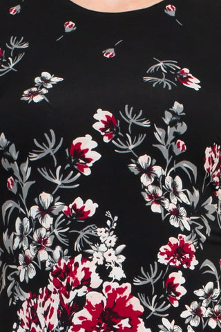 Catherine Malandrino Crew Neck Sleeveless Floral Print Keyhole Back Jersey Dress - By Baano