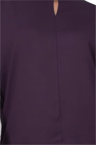 Catherine Malandrino High Neck Keyhole Front Long Sleeve Solid Knit Top - Glamourous Grace