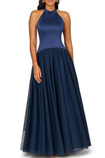 Aidan Mattox Halter Neckline Sleeveless Drop Waist Ball Gown