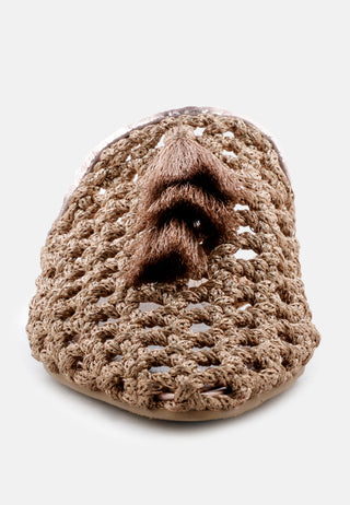 Melanie Woven Flat Mules With Tassels