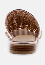 Melanie Woven Flat Mules With Tassels