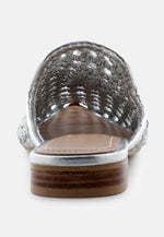 Melanie Woven Flat Mules With Tassels