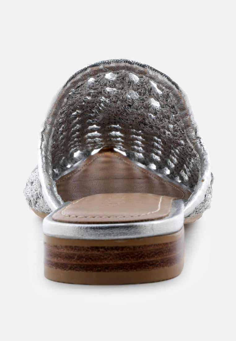 Melanie Woven Flat Mules With Tassels