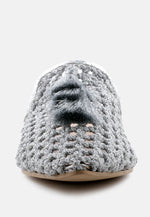 Melanie Woven Flat Mules With Tassels