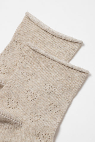 Cotton Linen Socks Conte Classic 542 - Hearts Pattern - By Baano