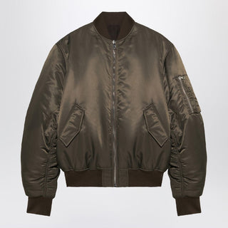 Brown Bomber Jacket with Logo Embroidery – 1989 Studio