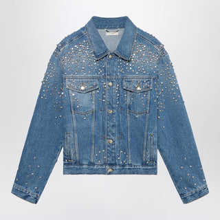 Denim Trucker Jacket Crystals Blue - By Baano