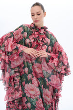 Caftan Dress with Floral Details - By Baano
