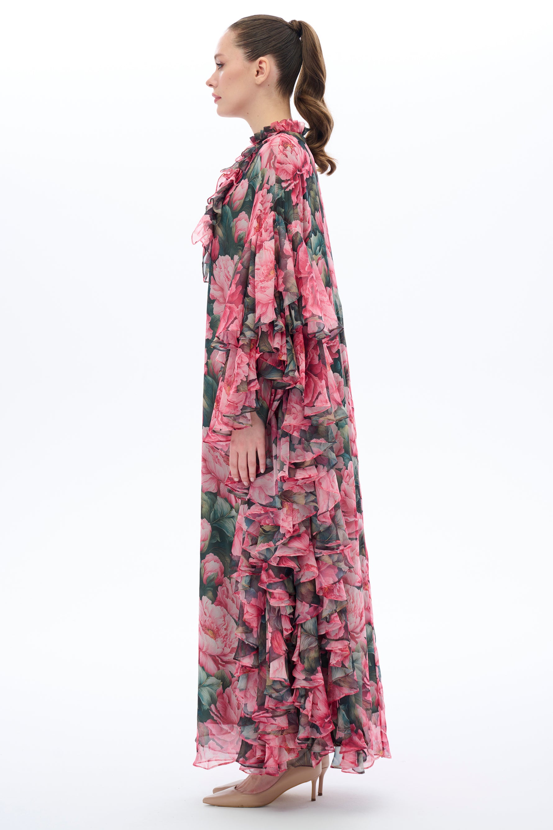 Caftan Dress with Floral Details - By Baano