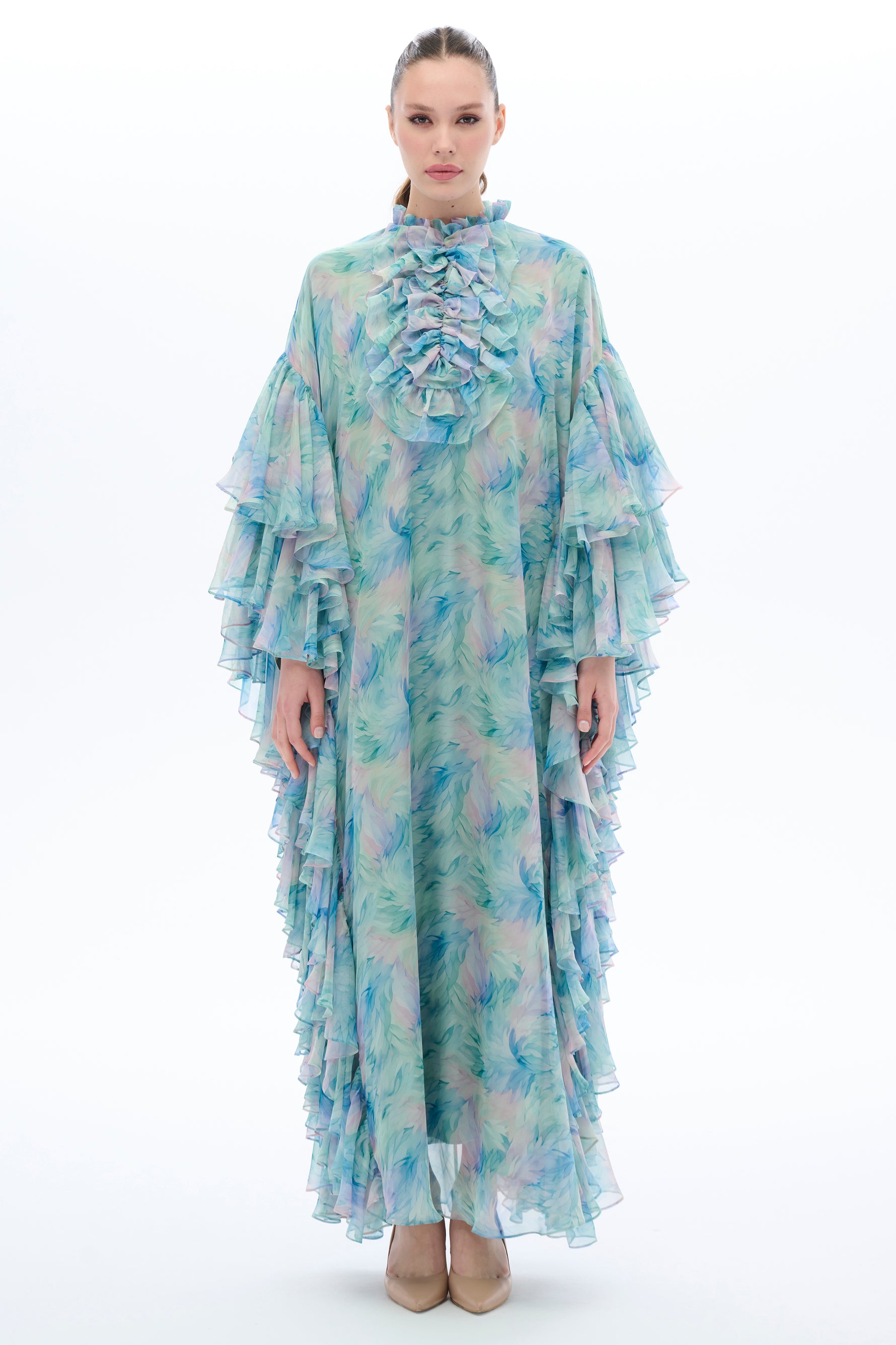 Caftan Dress with Floral Details - By Baano