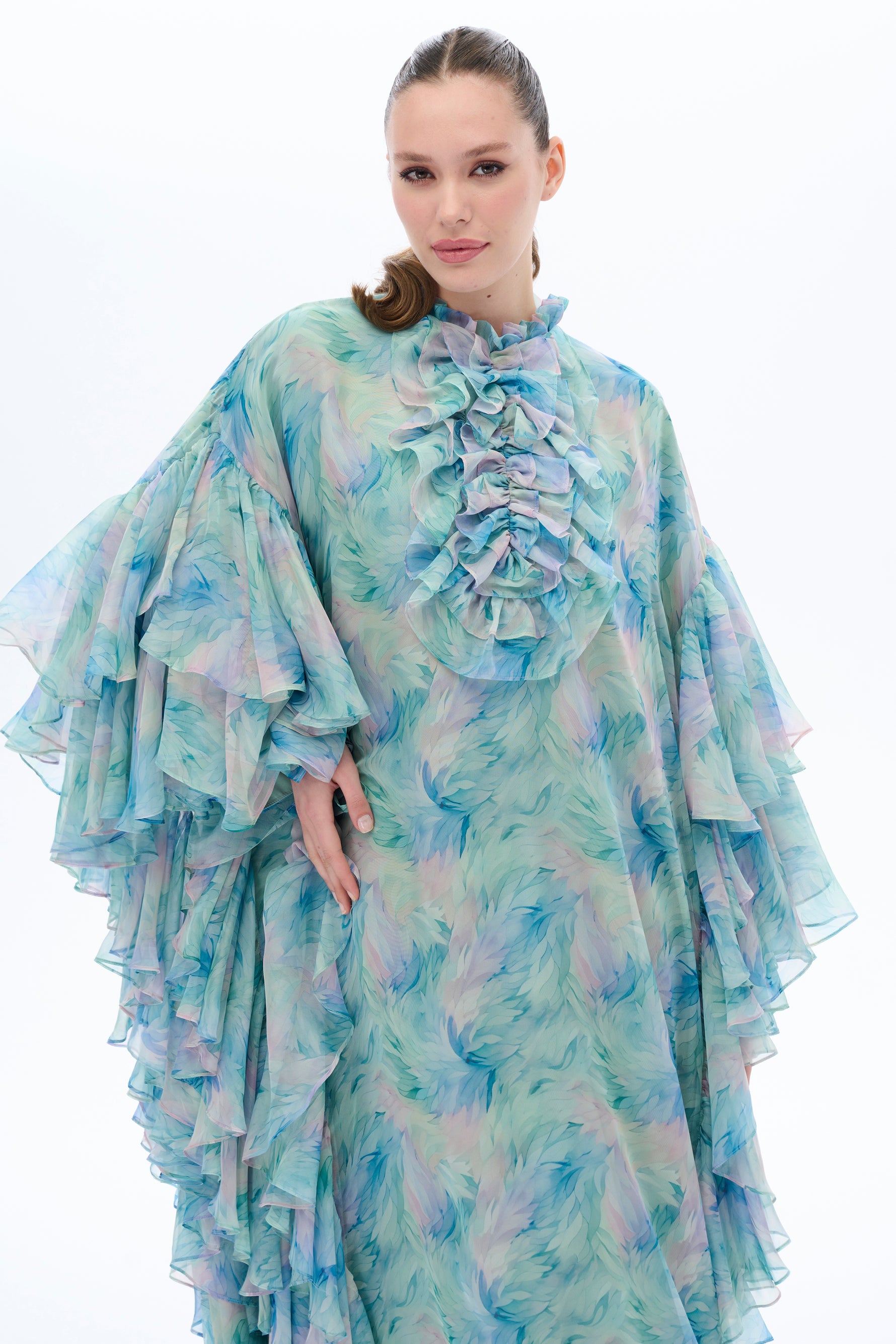 Caftan Dress with Floral Details - By Baano