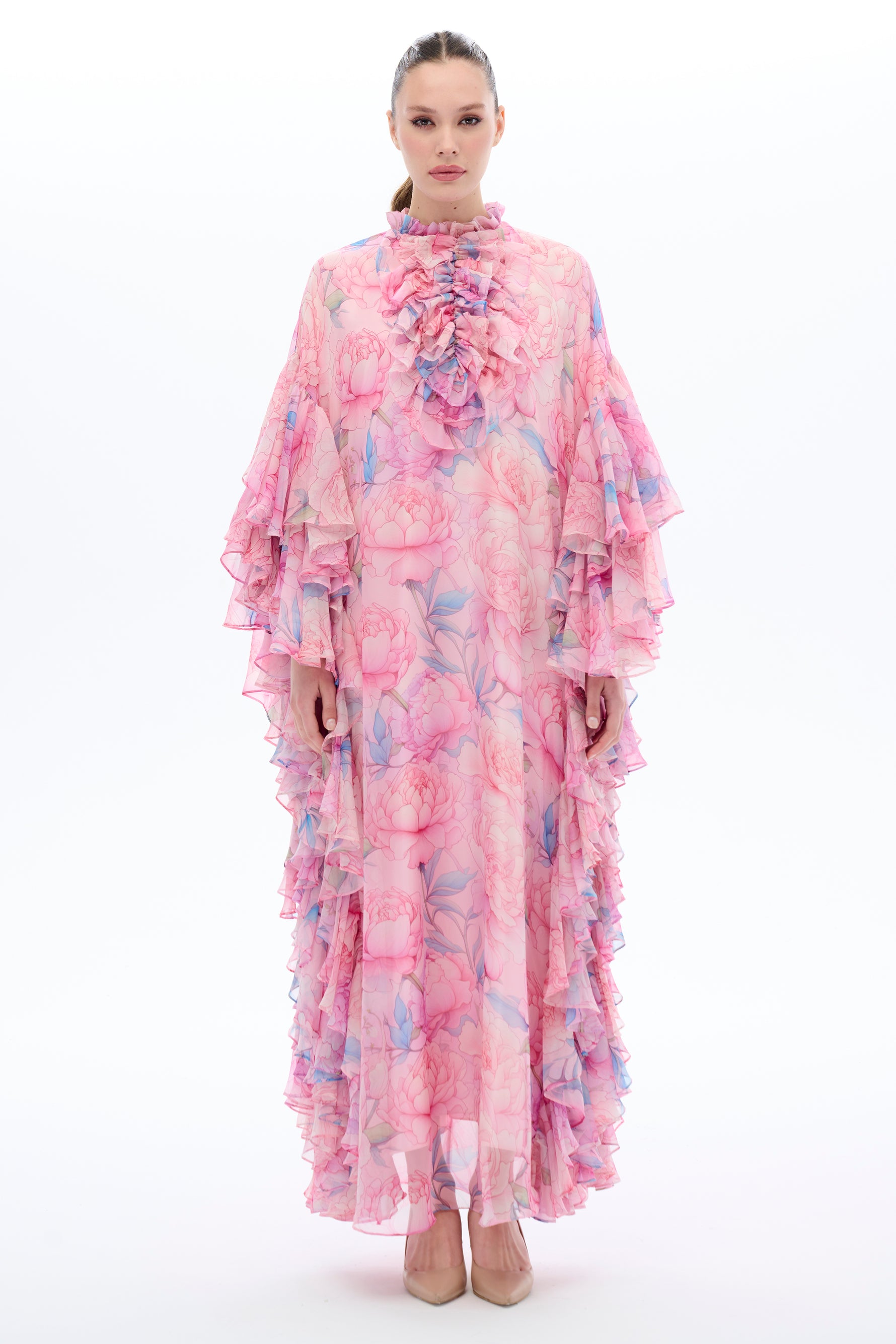 Caftan Dress with Floral Details - By Baano