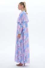 Caftan Style Long Maxi Dress With Half Cloak - By Baano