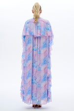 Caftan Style Long Maxi Dress With Half Cloak - By Baano