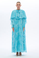 Caftan Style Long Maxi Dress With Half Cloak - By Baano