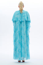 Caftan Style Long Maxi Dress With Half Cloak - By Baano