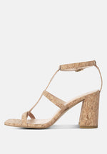 Mirabella Open Square Toe Block Heel Sandals