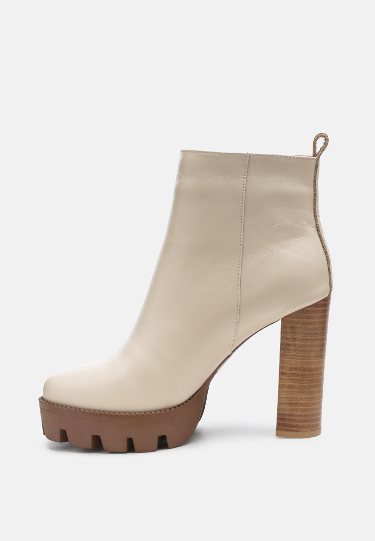 High Heeled Leather Ankle Boot