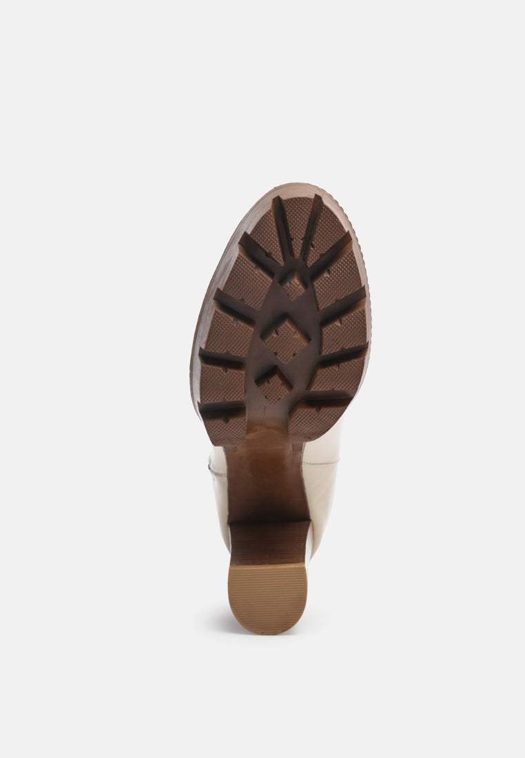 High Heeled Leather Ankle Boot