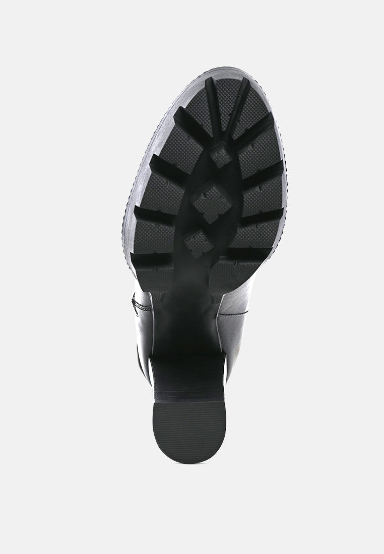 High Heeled Leather Ankle Boot