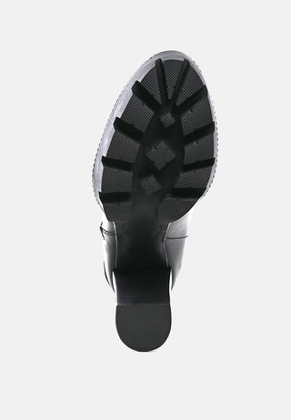 High Heeled Leather Ankle Boot