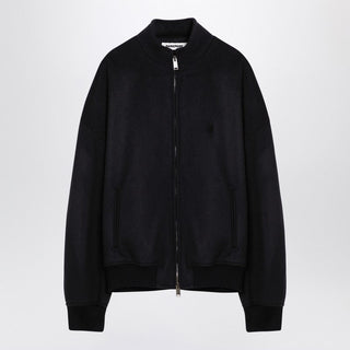 Black Wool Bomber Jacket - By Baano
