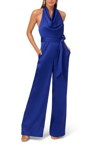 Liv Foster Satin Cowl Neck Wide Leg Jumpsuit - Glamourous Grace