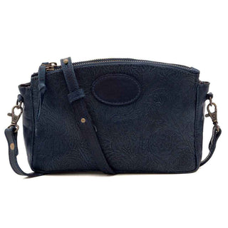 Tooled Leather Crossbody Bag