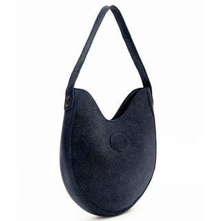 Tooled Leather Hobo Bag
