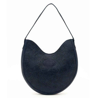 Tooled Leather Hobo Bag