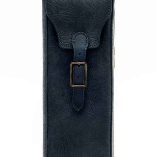 Tooled Leather Single Bottle Wine Carrier
